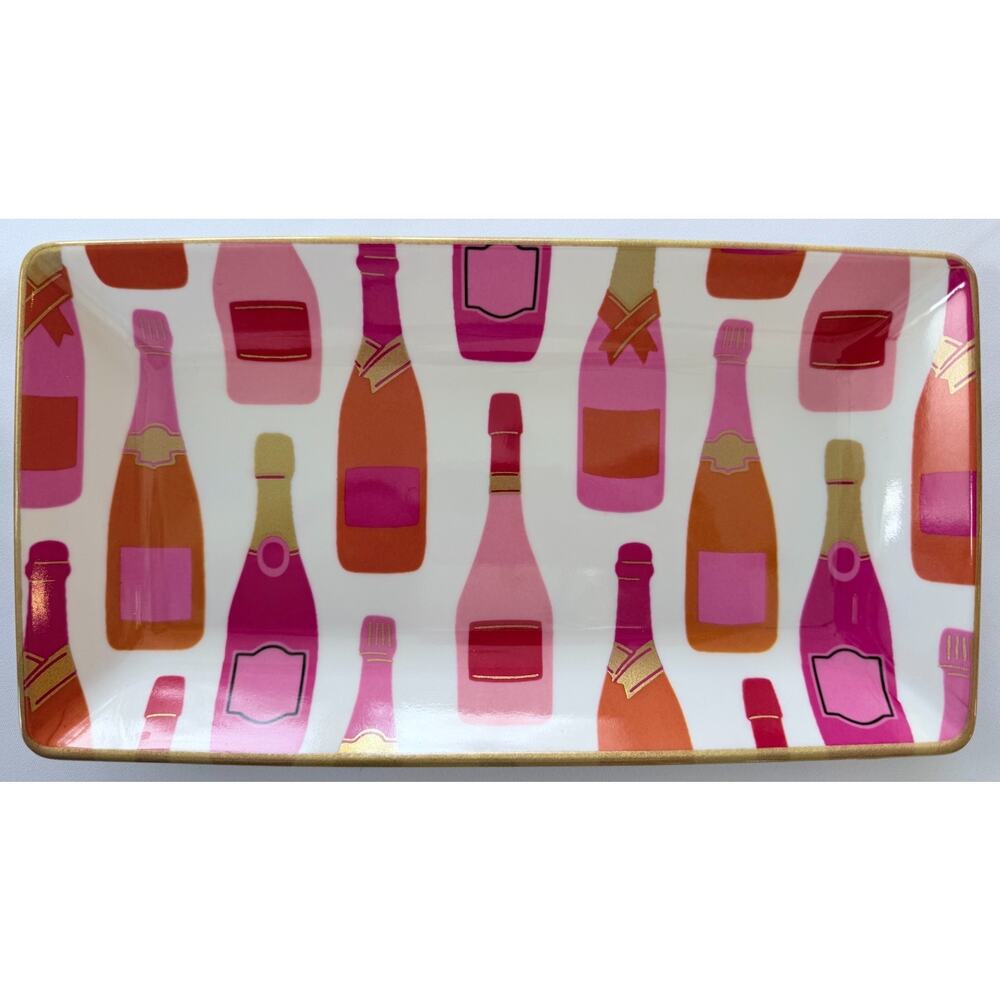 Ashland Champagne Bottles Serving Plate Tray Holiday Cheers 11.5 x 6 Plastic